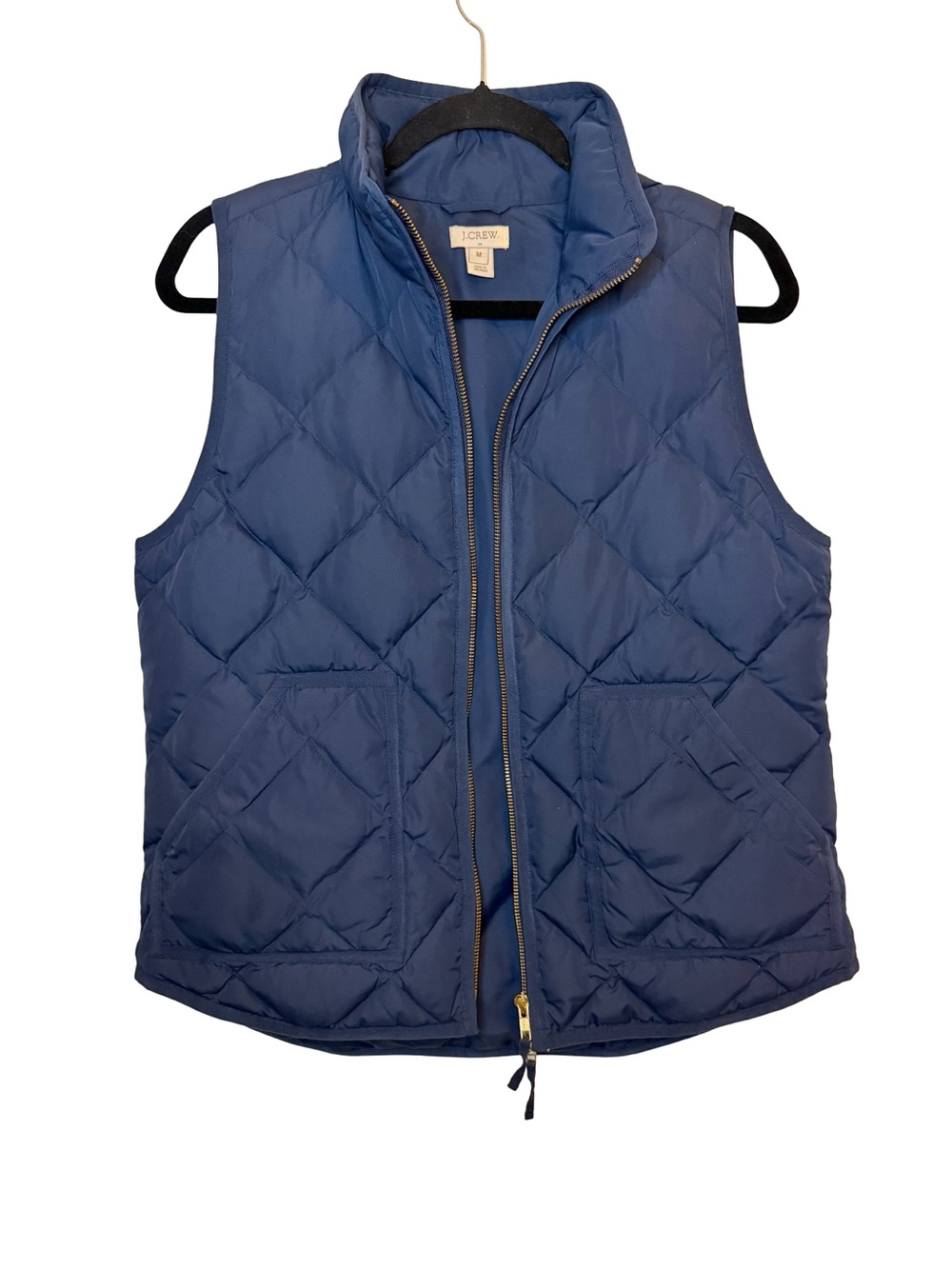 J.Crew Excursion Quilted Down Vest Medium Navy Blue Puffer Vest Fall Layering